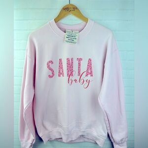 Pink Santa, baby crewneck sweatshirt, Christmas